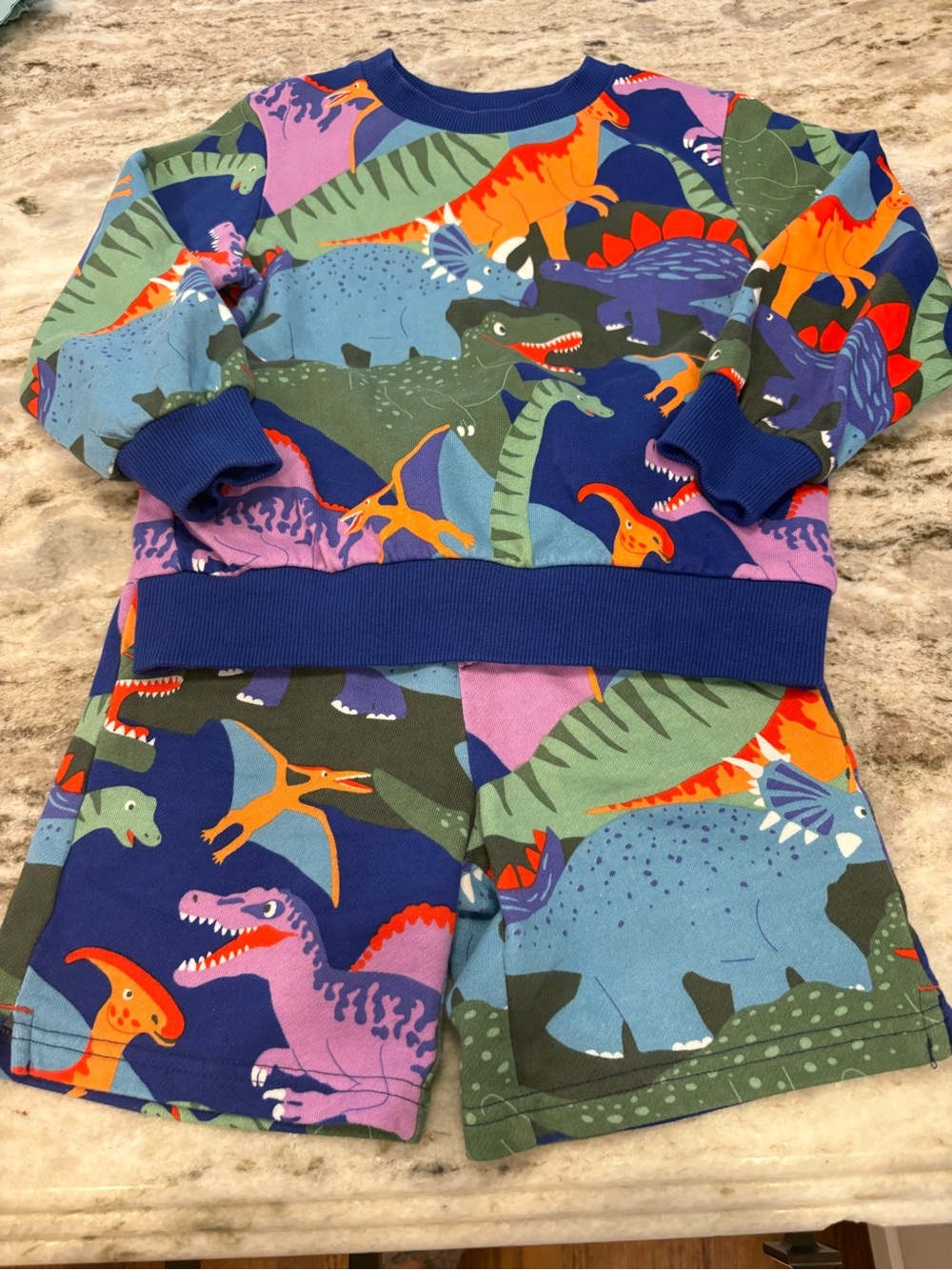 Mini Boden Navy Multicolor Dinosaur Set